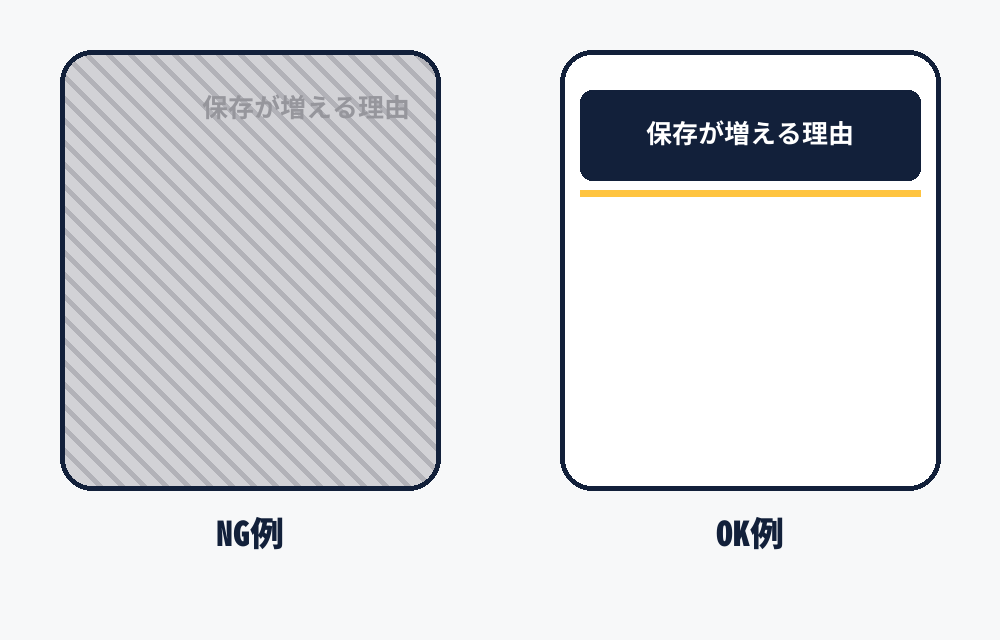 テキストが読みやすい配置と読みにくい配置のビフォーアフター比較